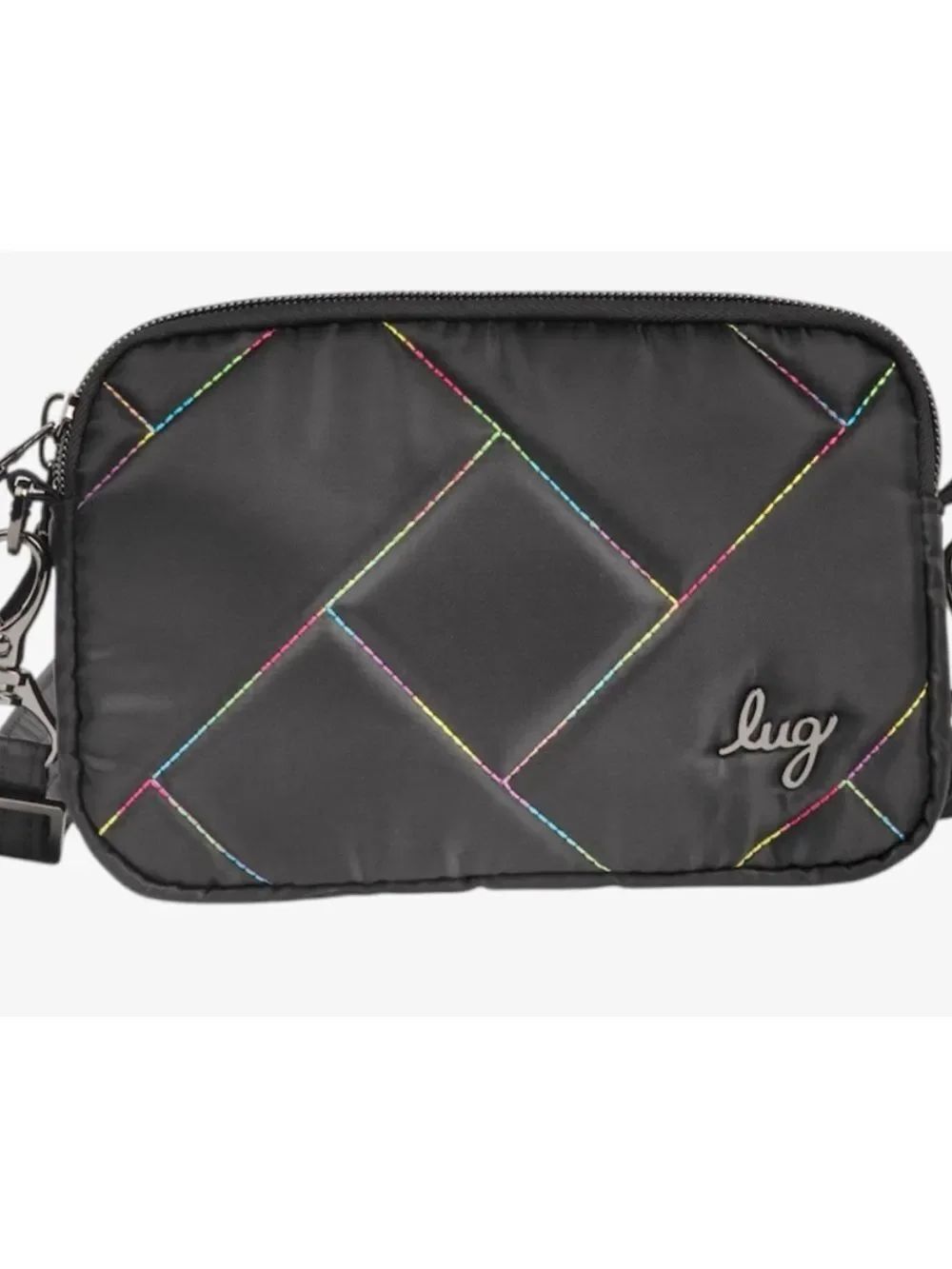 Lug Coupe SE Convertible Crossbody Black with Rainbow Stitch Purse NWOT